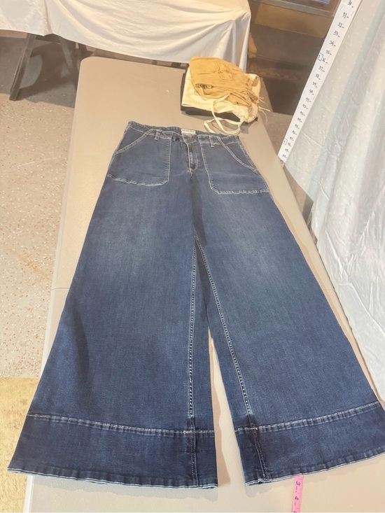 Free People Denim - We The Free Wide Leg Dark Blue Jeans with Patch Pockets Like New
